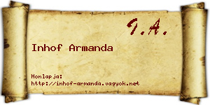 Inhof Armanda névjegykártya